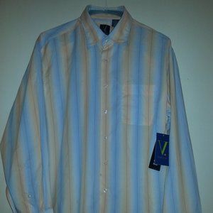 Van Heusen Stripe Long Sleeve Men Shirt XL 17-17.5